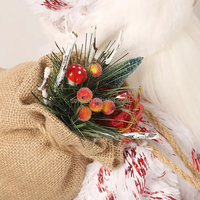 Ornements de Noël SOTE 45CM Père Noël en peluche blanche debout Décoration certifiée BSCI Logo personnalisé Décoration de la maison