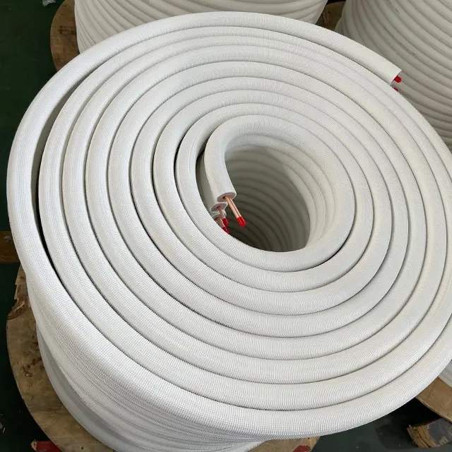 Tubo de bobina de par doble de aire acondicionado 3/8 3/4 Tubos de aire acondicionado de cobre aislados