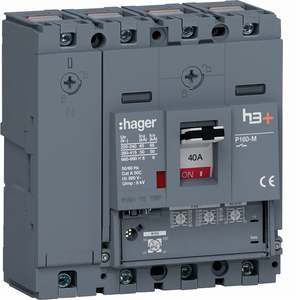 HMS041GC ปรับแต่งได้ด้วยอุปกรณ์เสริมจาก Hagers Moulded case circuit breaker h3+ P160 LSnI 4P 50kA 40A ปรับค่าได้ พร้อมระบบ Neutral - Product Image 1