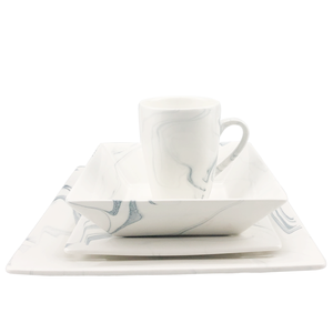 Juegos de vajilla de cerámica de mármol, vajilla de lujo, platos de forma cuadrada, vajilla de cocina, 16 Uds. - Product Image 2