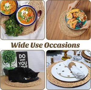 Wholesale Natural Round Woven <b>Placemats</b> Wicker Seagrass <b>Placemat</b> <b>Rattan</b> <b>Placemats</b> - Product Image 4