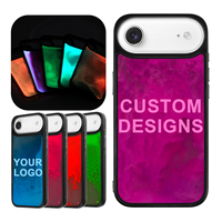 Coque Téléphone Néon Sable Fluorescent Mode pour Série 13-17 Design Personnalisé Matériau PC+TPU Protection 360 Anti-Traces de Doigts