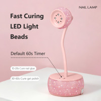 Lampu UV Mini 12w Isi Ulang dengan Sensor Otomatis 360 °   Lampu Kuku Portabel dengan Kepala Putar untuk Baterai 2200mah untuk Pengeringan Gel