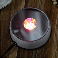 Base lumineuse LED rotative pour présentation de cristaux et objets en verre, vente en gros