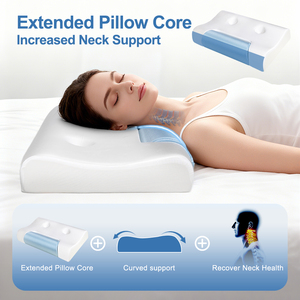 <span class=keywords><strong>Oreiller</strong></span> cervical orthopédique moderne avec rembourrage en mousse à mémoire de forme, motif uni, 200TC, pour dormir au lit - Product Image 3