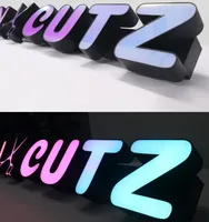 Signalisation LED 3D RGB personnalisable Effets dynamiques de flamme ondulante Transformateur alimenté Éclairage publicitaire Panneau d'affichage Utilisation automobile 2 ans