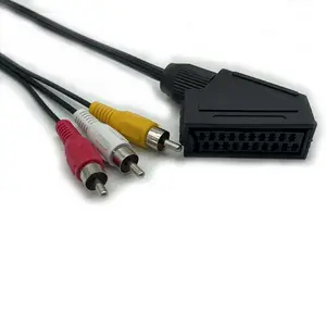 Cantell SCART femelle 21Pin à 3RCA câble mâle