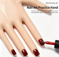 Main d'entraînement pour la formation en manucure, modèle de main de mannequin avec support, doigts amovibles, pour la pose de faux ongles, idéal pour les débutants en nail art