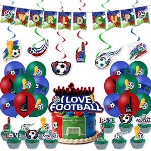 Ensemble de fournitures de fête sur le thème du football mondial 2026, assiettes en papier, serviettes, nappes, bannières, décorations et accessoires de fête - Product Image 3