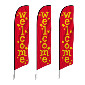 Promotional Advertising Bow Banners / Custom Flying Beach Teardrop Flag and Stand