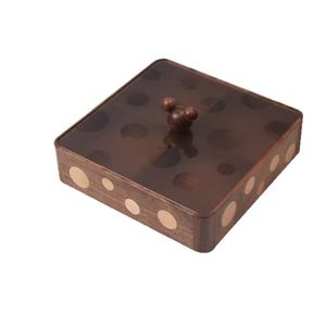 Bandeja cuadrada de madera maciza para frutos secos, caja de almacenamiento hermética con 8-11 compartimentos, de nogal, para uso en el hogar y la sala de estar - Product Image 5