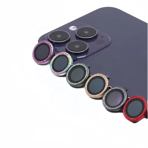 Protection d'objectif en verre trempé effet diamant scintillant pour caméra <span class=keywords><strong>arrière</strong></span> de téléphone portable <span class=keywords><strong>iPhone</strong></span> 17 16 15 14 <span class=keywords><strong>13</strong></span> 12 11 Pro Max - Product Image 1