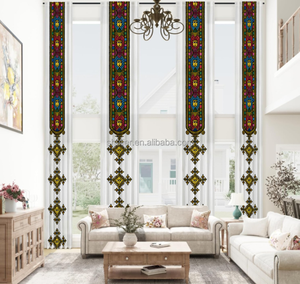 Cortina Opaca con Diseño de Cruz Etíope Dorada en 3D, Personalizable con Cualquier Diseño para Banquetes de Boda - Product Image 2