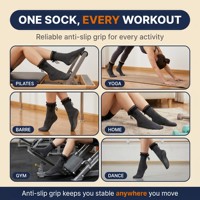 Chaussettes mi-mollet à haute élasticité avec nœud en dentelle, antidérapantes pour le Pilates et le yoga, avec détail de bordure en coton, pour exercices au sol et usage quotidien
