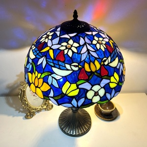 LongHuiJing Mediterranean Style 16 Inch Stained Glass Adjustable Bedside Table Lamp with Flexible Simple Design AC Powered - Product Image 5
