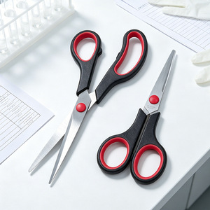 Stainless Steel Scissors Small C1TF8 Large C1TF7 Straight Head Home Office Craft Use Black Red Handle - Product Image 4