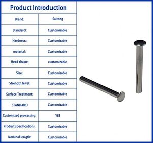 Rivet semi-tubulaire à tête ronde en fer zingué personnalisé Saitong, norme ISO, application équipement, ST-0089, prise en charge 1-2mm - Product Image 2