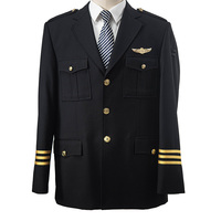 Uniforme de pilote d'avion personnalisé avec logo d'usine, couleur bleu marine, pour les capitaines de ligne aérienne