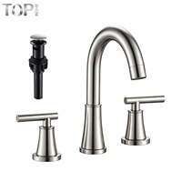 Robinet Mitigeur de Lavabo en Céramique à Double Poignée en Acier Inoxydable 304, Eau Chaude et Froide, Vente en Gros, Fournisseur Direct d'Usine OEM ODM