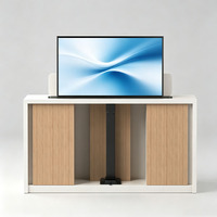 Mécanisme de levage de téléviseur électrique, télécommande, support de télévision télescopique réglable en hauteur, armoire, VESA 400x400, structure en acier, 65 pouces maximum, CE