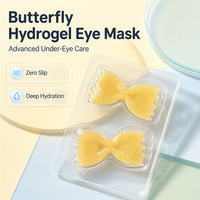 Patchs de Soin Contour des Yeux Hydratants et Éclaircissants en Gel, Anti-Cernes, en Forme de Nœud Papillon Jaune Unique