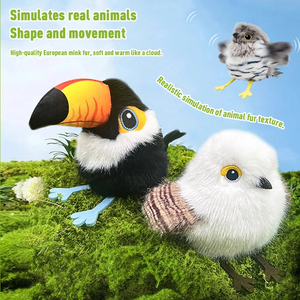 Simülasyon hareket aktif cıvıl cıvıl cıvıl uçan kuş çırparak kediler için interaktif peluş kedi oyuncak - Product Image 1