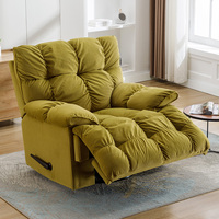 Fauteuil inclinable électrique multifonctionnel grand et confortable en tissu orange, idéal pour la détente – Offre spéciale