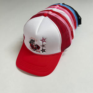 Calidad al por mayor multicolor ajustable deportes bordado impresión 5 paneles malla rastreador gorras con cuerda personalizado FoamTrucker sombrero - Product Image 3