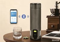 Kotak Pil & Dispenser Botol Air Minum Portabel OEM Model P40 Bahan Stainless Steel 320ml 3 Kompartemen untuk Penggunaan di Rumah & Luar Ruangan