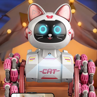 Jouet Robot Chat Intelligent à Huit Roues avec Détection de Geste, Télécommande et Pulvérisation d'Eau pour Enfants