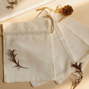 Bolsa de Joyería de Algodón con Logotipo Personalizado, Bolsa de Maquillaje de Lona de Algodón con Cordón, Bolsa Reutilizable para Regalos, Velas y Joyería - Product Image 5
