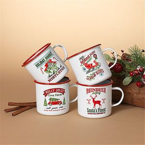 Tazas de Esmalte de 12oz, Aptas para Alimentos, para Restaurantes, Hoteles, Campamentos, con Logotipo Personalizado, para Café, Leche, Agua, con Borde Negro - Product Image 4