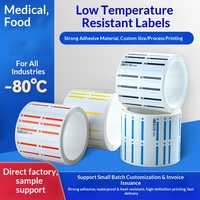 Op maat gemaakte, lage temperatuur-bestendige kleeflabels, vriesbestendige stickers voor verse producten, koudeketenlogistiek, waterdicht, vrieskoudebestendig.