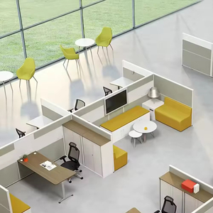 Custom Made Wooden Modern Office <b>Workstation</b> Computer <b>Desk</b> with Partition for Building and Hospital Use - Product Image 2