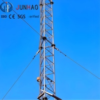 Mât tubulaire guyé avec support pour capteur anémomètre et enregistreur de données météorologiques pour la mesure du vent dans les projets de surveillance d'éoliennes