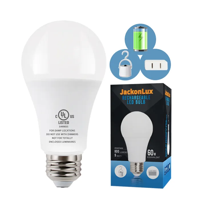 Battery Operated LED Light Bulb 9W LED Intelligent Rechargeable Emergency LED Bulb E27 B22 Lamp 80 Luces Led Para Casa -20 - 60
