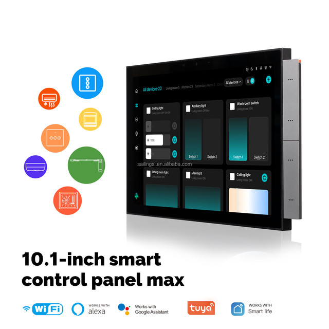 SLS Tuya Android Electric WiFi+ZigBee+BLE Smart Touch Screen OLED Control Panel 10inch with Gateway