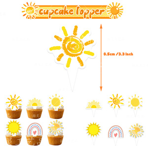 Decoración de Fiesta de Cumpleaños Boho Sunshine, Globos Impresos, Artículos para Fiestas You Are My Sunshine, Artículos para <span class=keywords><strong>el</strong></span> Primer Cumpleaños Sunshine - Product Image 6