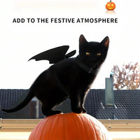 Harnais et laisse pour animaux de compagnie en forme d'ailes de chauve-souris pour Halloween, ensemble de costume réglable en polyester pour chiens et chats de petite et moyenne taille, faible MOQ, produits pour animaux de compagnie