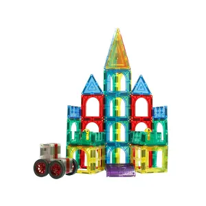 Distribuidores de brinquedos educativos, distribuidores de brinquedos educativos atacado com 100 peças, conjunto de azulejos de blocos de construção de ímã de plástico mágico