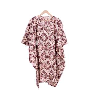 Kaftan 100 % coton tissé naturel pour femme, imprimé indien, style ample, tenue décontractée d'été, idéal pour se détendre au printemps - Product Image 5