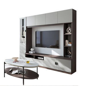 Mobile TV di Lusso in Legno per <span class=keywords><strong>Soggiorno</strong></span>, <span class=keywords><strong>Design</strong></span> Moderno, Mobile Sospeso a Parete, Unità TV Montata a Muro, Adatta per TV fino a 65 Pollici, per Hotel e Appartamenti - Product Image 1