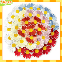 Usine mignon coloré fleur fer sur chapeau patchs de broderie coloré découpé au Laser patchs de décoration pour enfant adulte vêtements