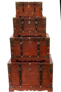 शिल्प के लिए विंटेज प्राचीन लकड़ी के भंडारण ट्रंक आयताकार छाती आयताकार छाती - Product Image 2