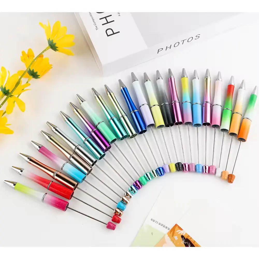 2024 Hot Sale DIY Ballpoint Jewelry Making Pens High Quality Glitter Beadable UV Metal-Like Toys for Personalized Creation