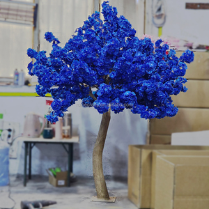 Arbres artificiels <span class=keywords><strong>1</strong></span>.2m centre de table en fleurs de <span class=keywords><strong>cerisier</strong></span> rouge arbre à fleurs bleues pour fournitures de décoration de table de mariage-vieux - Product Image 2