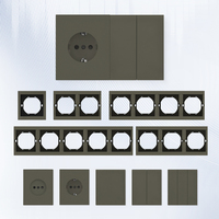 Interruptores y Enchufes de Pared WESA Ultrafinos con Botón Pulsador EU de 1/2/3 Vías con Enchufe USB Tipo C, Combinación Libre, Diseño Moderno de Lujo
