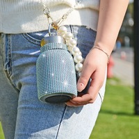 Botol Minum Vasos bouteille isolée haut de gamme Bling strass bouteille thermique en acier inoxydable diamant thermo argent bouteille d'eau