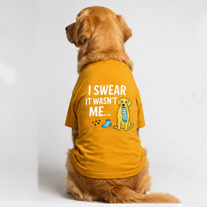 Camiseta de Algodón Premium con Cuello Redondo para Perro en Color Amarillo, Ropa para Mascotas Cómoda, Transpirable, Ligera, Duradera y Elegante - Product Image 2