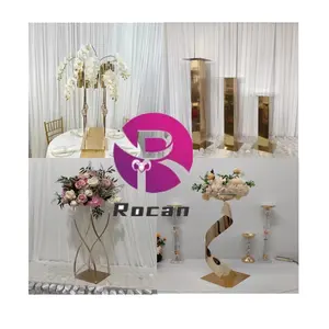 Wedding dinning table centerpieces flower stand gold riser vase for Wedding Centerpieces & Table Decorations